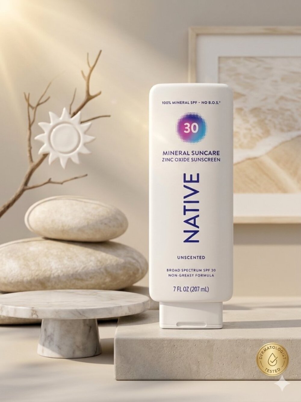 Native Mineral Suncare Zinc Oxide Sunscreen SPF 30 Unscented